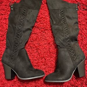 SEXY BLACK OVER THE KNEE BOOTS